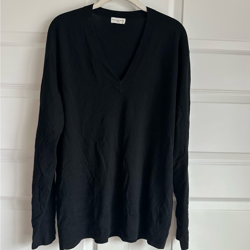 Dries Van Noten‎ Men Merino Wool Sweater with V-neck